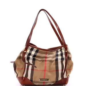 Pre-owned BURBERRY Canvas Plain Tote Bags REBAG Canterbury Tote House Check Canvas Small by Rebag