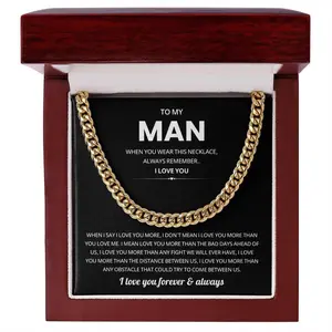 Gifts for My Husband, Cuban Necklace for Him, Anniversary Birthday Valentines Gifts For My Man, Jewelry for Man, Promise Necklace