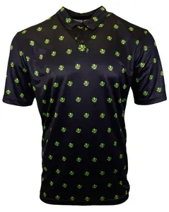 Clover Skull Patterned Performance Polo