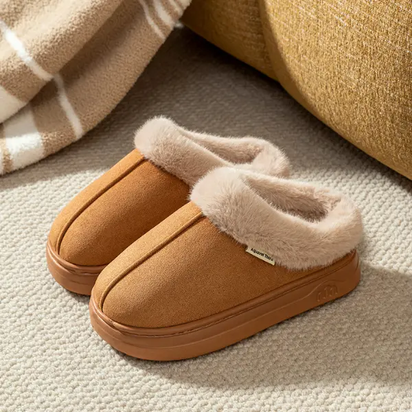 Women's Soft Fuzzy Slippers, Winter House Slippers, Memory Foam Bedroom House Slippers, Cute Warm House Slippers, Faux Fur Slippers