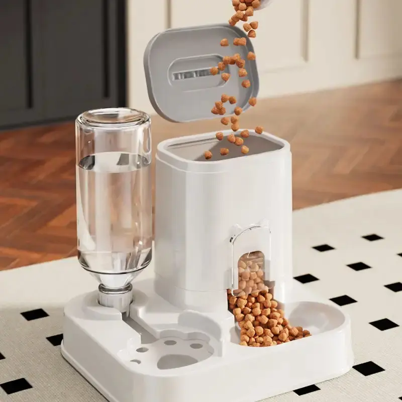 Integrated Automatic Feeder and Water Dispenser for Cats and Dogs |     0.26-2.64 gallon capacity, non-electric, pet supplies