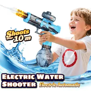 Powerful Electric Water Gun Automatic, Glowing Realistic Muzzle 320cc High Capacity Squirt Toy, Up to 32FT Range for Backyard Beach Party Party gifts