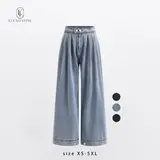 Elengatine Women's High Waist Cotton Tribal Leopard Print Pleated Balloon Jeans - Zip Front, Adjustable Cuffed Ankles, Baggy Wide Leg, All-Season Casual Lady Trending Women's Clothes Streetwear Piece,sohochic
