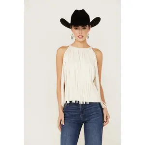 Madie Faux Suede Fringe Tank