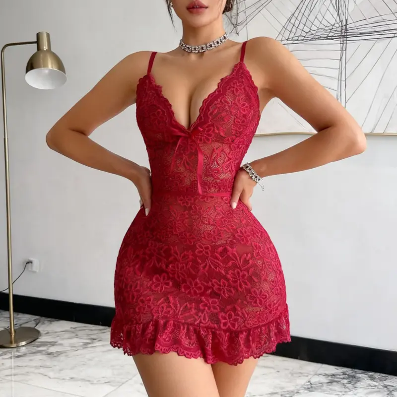 sachin and babi light blue dress Rose Lingerie For Women Plus Size Exotic Dress Bowknot Backless Lace Hot  Nightgown See Thru Nighties Sex