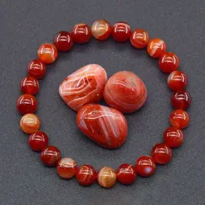 Romantic and Elegant Style Bracelet, Natural Redstone Agate Raw Stone Bracelet, New Chinese Style Design, Classic and Versatile, Wealth Symbolism, Trendy Jewelry