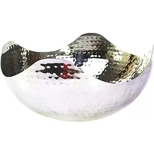 Hosley 10 and 14 Silver Finish Metal Bowl; Modern Elegance for Decor; Contemporary Accent for Stylish Homes; Sophisticated Tableware Coffee