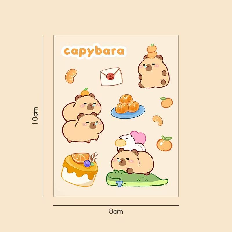 Capybara Stickers for Kids Girls Kawaii Panda Waterproof Cartoon Animal Stickers DIY Decorative Adhesive Sticker for Phone Case Stationery Party Gifts Original Design Kids' Valentine Exchanges scrapbooking  romance book sticker scrapbook supplies