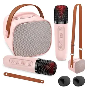 Mini Karaoke Machine with 2 Wireless Microphones for Kids Adults, DYTIMEEM Portable Bluetooth Speaker Set for Birthday Party Home KTV, Handheld Karaoke Toy Gift for Boys Girls 4, 5, 6, 7, 8+ Years Old