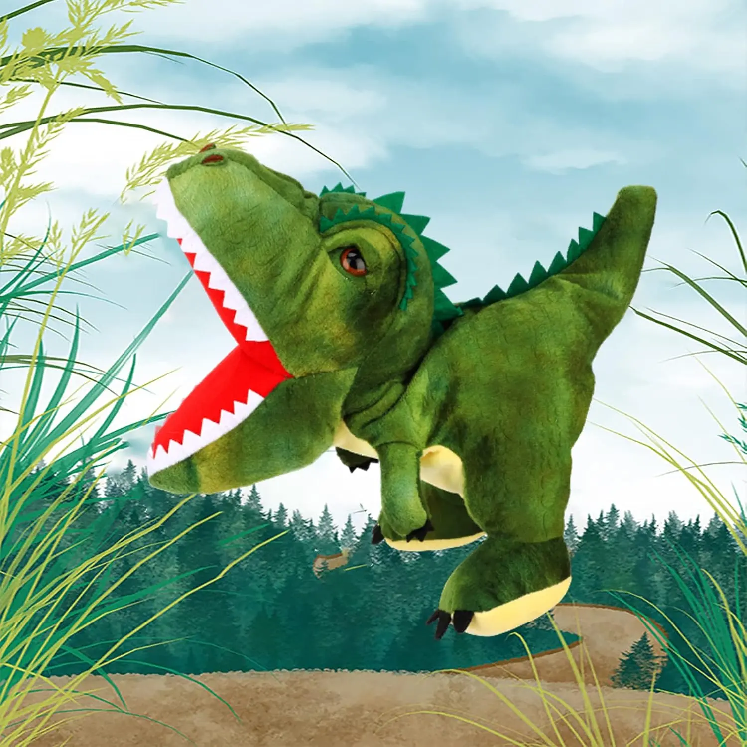 Dinosaurs Hand Puppets for Kids,Toddler Includes Triceratops and Tyrannosaurus Rex with Movable Open Mouths, Perfect for Storytelling,Teaching,Preschool,Birthday Christmas Gifts