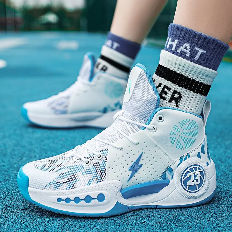 UYCEKK Men's High-Top Basketball & Sneakers - - Lace-Up Ankle Shoes with Rubber Sole, Cushioning |   Athletic Court Shoes for Sports & Casual Wear |   Fabric Upper & |