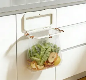 Foldable Wall Mount Trash Bag Holder - No Drill Collapsible Hanger, Space Saving & Detachable Garbage Bag Bracket for Kitchen, Bathroom & Under Sink