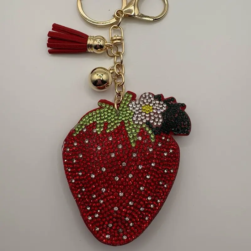 Strawberry Rhinestone Keychain/bag charm