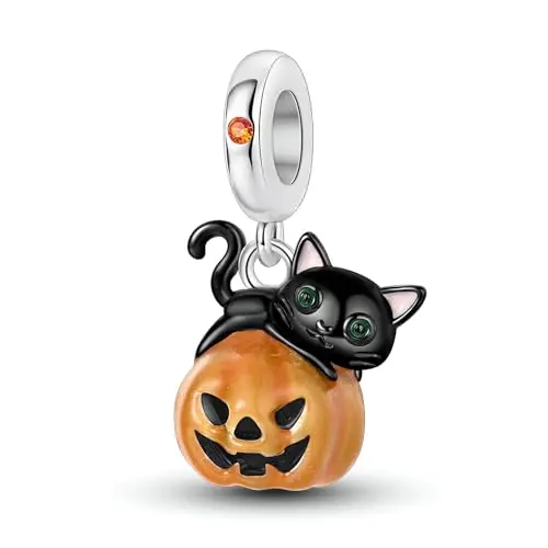 Black Cat Pumpkin Charm