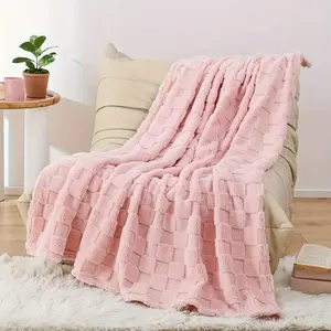 【Deals For You Days】ROSEKIND Super Soft 3D Checkered Fluffy Throw Blanket, Lightweight & Cozy, Decorative Aesthetic Home Decor for Sofa Bed, Ideal Gift for Lovers, Restock Dealsforyoudays, Room Decor, Bedding Decor, Father's Day