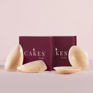 sticky CAKES circles + sticky CAKES triangles set - The "sticky not icky" triangle nipple covers designed for deep vees and swim