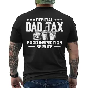 Mens Funny Father's Day Gift Dad Birthday Gift Dad Tax Shirt For Him Men Father, Short Sleeve Printed Graphic Shirt, Daily Casual Cotton Menswear