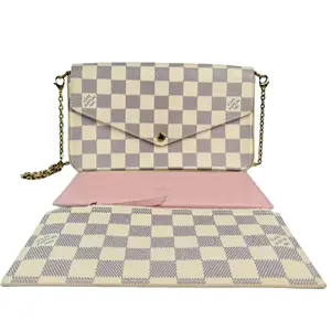 Pre-owned Louis Vuitton Leather Crossbody Bags Felicie Pochette Damier Azur Crossbody Bag