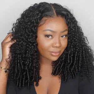 Sunber Pre-Styled Finger Coils Wig 7x5 Bye Bye Knots Glueless Spiral Curls Water Curly Hair Twist Out At The End Put On and Go Human Hair Wigs summerwins