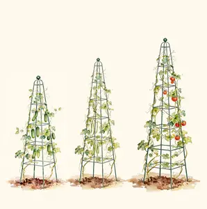 Vego Garden Pyramid Obelisk Garden Trellis - Ideal for Climbing Plants and Vines - Durable Metal Structure for Outdoor Use