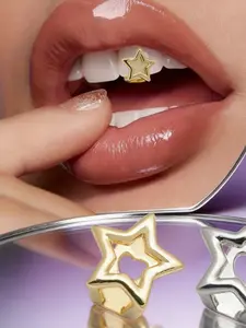 Unisex Hollow Out Pentagram Hip Hop Street Style Teeth Decor, Punk Tooth Caps, Music Festival Casual Decoration, Party Supplies, Accessories