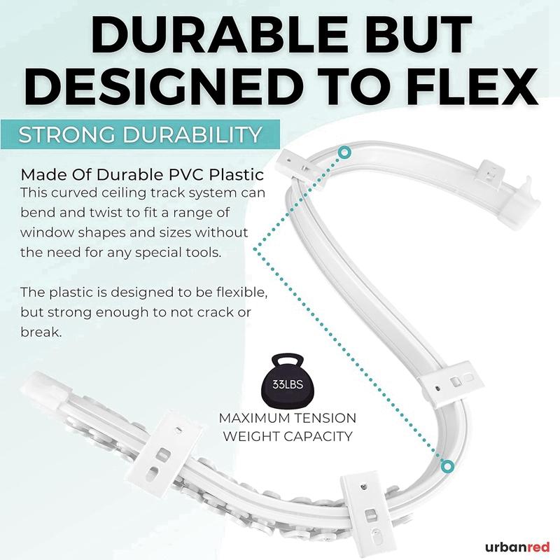 1pc Flexible Bendable Ceiling Curtain Track, Ceiling Mount for Curtain Rail with Track Curtain System, Room Divider, Ceiling Curtain Rod, RV Ceiling Track for Curtains, Curtain Rod Holders 1pc Flexible Bendable Ceiling Curtain Track, Ceiling Mount for Curtain Rail with Track Curtain System, Room Divider, Ceiling Curtain Rod, RV Ceiling Track for Curtains, Curtain Rod Holders