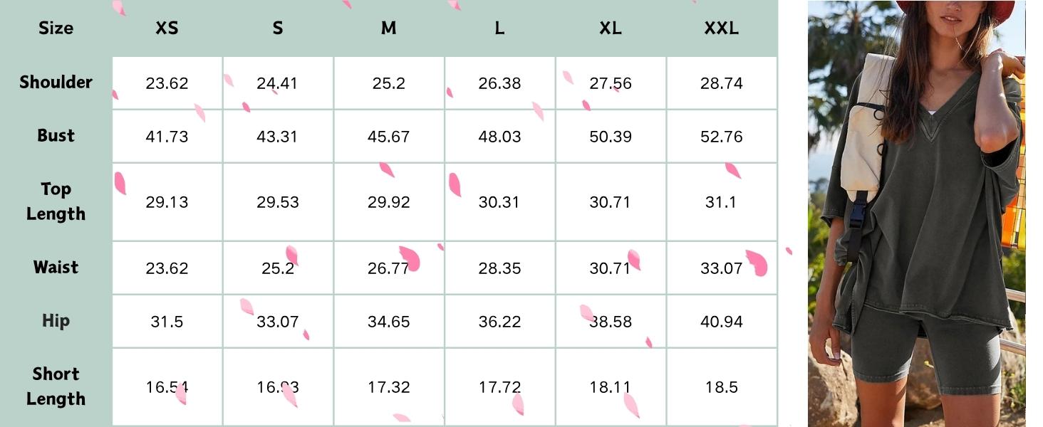 SCUSTY Women's Two Piece set Oversized V Neck T Shirt Biker Short Summer Outfits Hot Shot Reversible Sets SCUSTY Women's Two Piece set Oversized V Neck T Shirt Biker Short Summer Outfits Hot Shot Reversible Sets