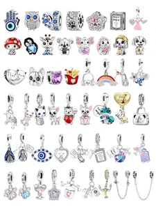 Cute Cat & Owl & Heart Themed Beads, Fashionable DIY Jewelry Making Kit for Bracelet & Necklace, Trendy All-match & Exquisite DIY Jewelry for Birthday Gift, Beads Charms Accessories