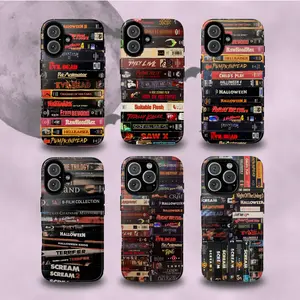 Scary Horror Movie CD Collection - Halloween Phone Case |   Horror |   Cover for iPhone 16 15 14 13 12 SE Max Pro, Case for iPhone 16 15 14 Pro Max 13 12 11XR XS E Plus Shockproof Drop Protection Durable PCSmartphone Cover Silicone Protective