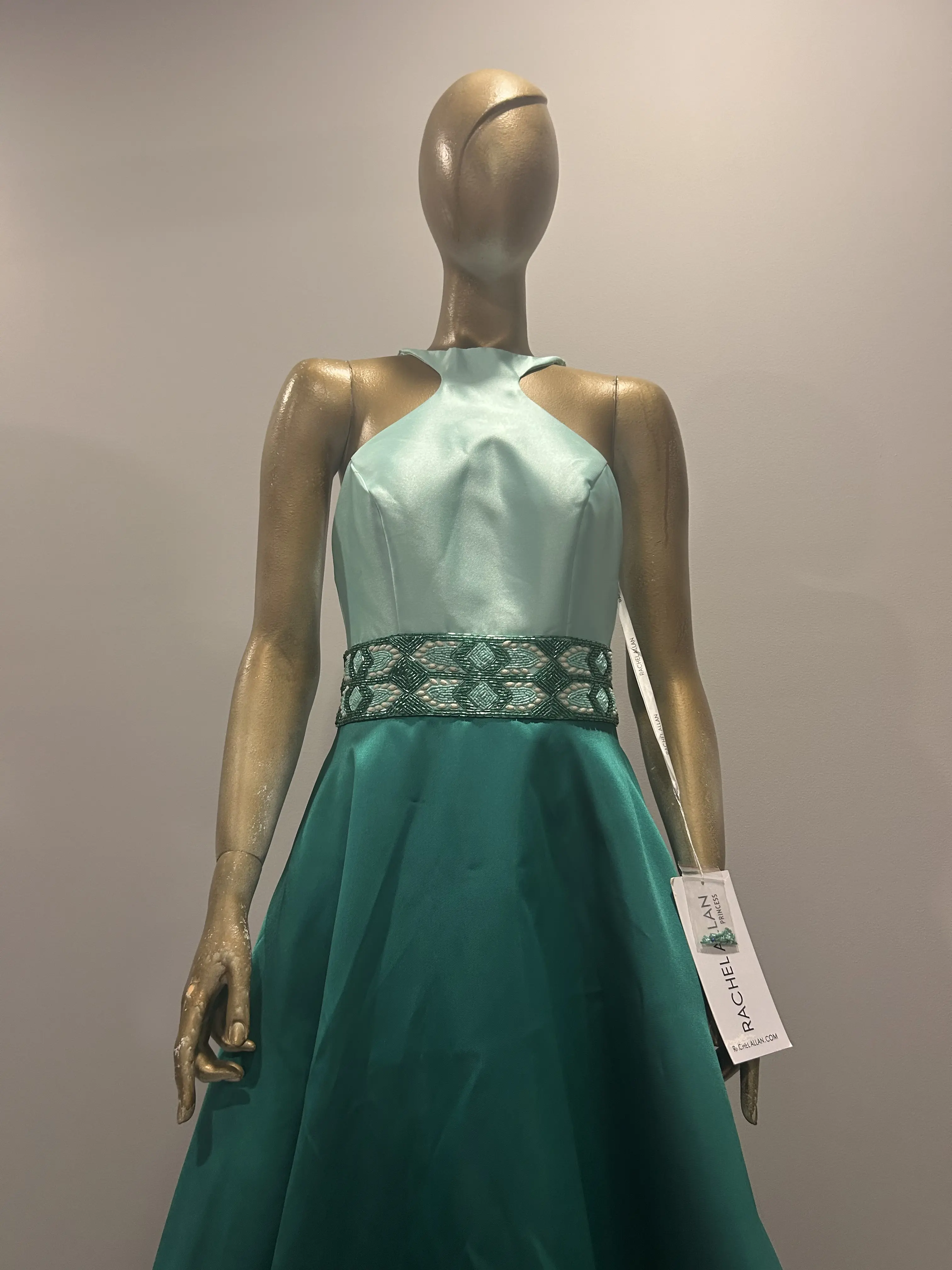 Rachel Allan Mint Jade Gown