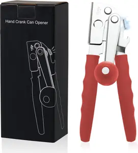 Manual Can Opener Heavy Duty Stainless Steel Can Opener with Comfortable Extra-Long Handles, Oversized Knob, Easy Grip Design, Commercial Can Opener for Large Cans, Restaurant Kitchen, Family Gatherings, BBQs & Camping