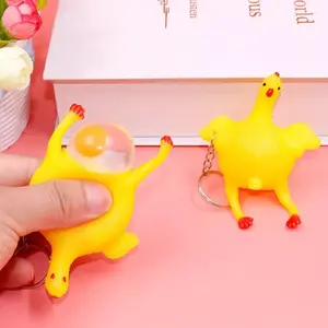 Chicken and Eggs Key Chain - Funny Trinket for Life Pressure Relief - Novelty Hen Design with Bright Colors - Perfect Decompression Toy for Friends & Family