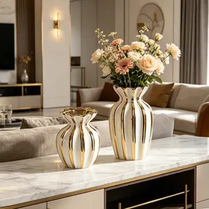 Modern Minimalist Ceramic Vase, Creative Floral Arrangement Decor, Living Room TV Stand Desk Ornament, Wedding Decoration