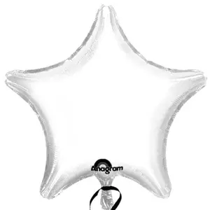 White Foil 19" Star Balloon - Metallic Finish