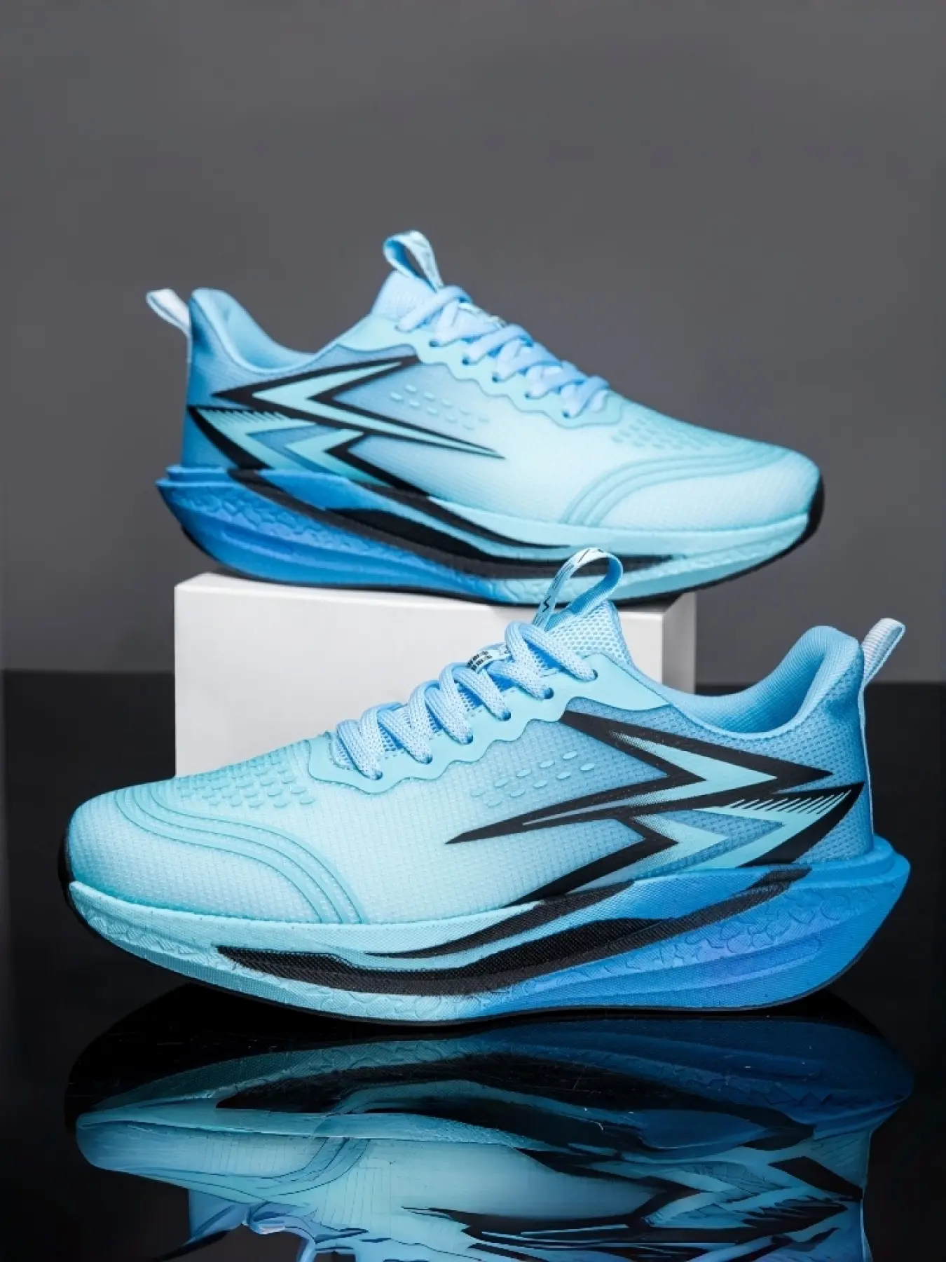 Women's Turquoise Color-Block Thick-Soled Running Shoes, Height-Increasing & Anti-Slip, Ultra-Light Rebound, Wear-Resistant & Durable, Daily Sports Casual Shoes, Sporty Running Shoes