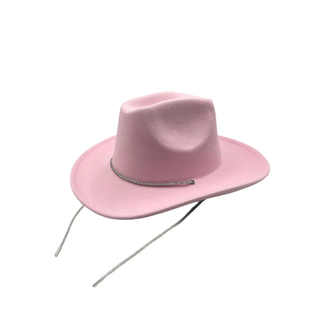 Pink Cowboy Hat with Rhinestone Band