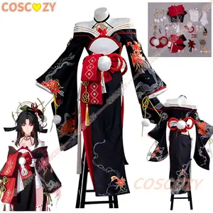 Neverness To Everness Hotori Cosplay Costume Dress Headwear Earrings Game NTE Outfit Halloween Party for Women Role Playing