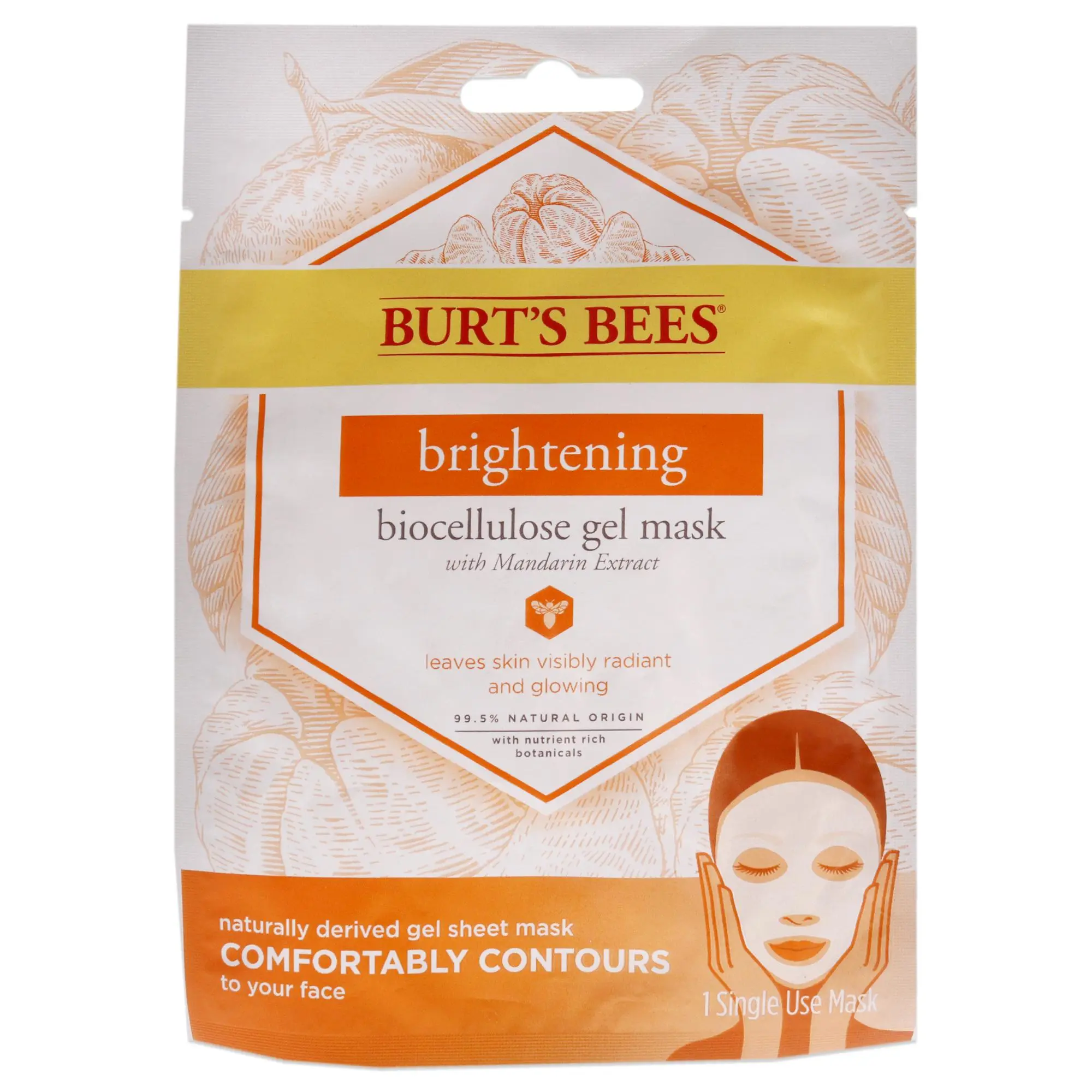 Brightening Biocellulose Gel Face Mask by Burts Bees for Women - 1 Pc Mask