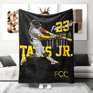 The young player Fernando Tatis hits the ball with super power, super soft, fluffy and warm sofa blanket, bed, suitable for all seasons