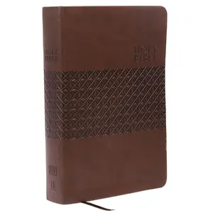KJV Study Bible, Large Print, Leathersoft, Brown, Thumb Indexed, Red Letter: Second Edition by Thomas Nelson [Leathersoft Book]