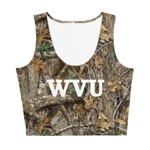 WVU Camo Crop Tank - Comfortable Fit Spandex Fabric for Women's Yarn Top