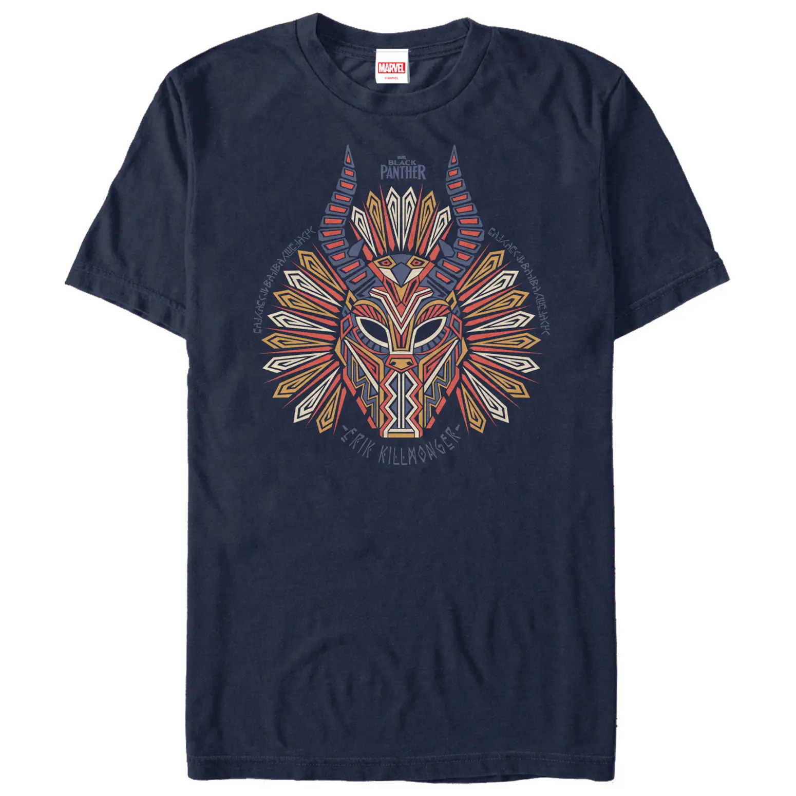 Men's Marvel Black Panther 2018 Killmonger Horned Mask T-Shirt