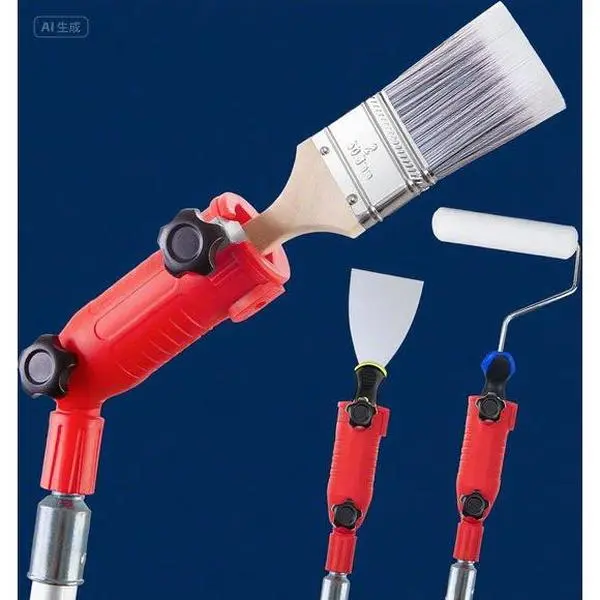Adjustable Extension Paint Tool - Multi-Angle Edger for High Ceilings, Reusable Pole Attachment, No Drip Design, Smooth Finish Applicator, Sturdy Lightweight Painting Aid, 2-In-1 Paint Tool, Diy Enthusiasts, Safety First, Paint 10X Faster