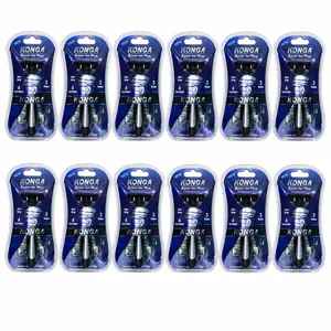 Disposable Razors for Men, 12 Pack with Multiple Blade Cartridges