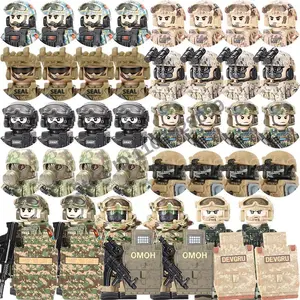 Children Toys Modern Military Army Figures Building Blocks US Germany Russia Ukraine Alpha Special Forces Soldiers Bricks Model