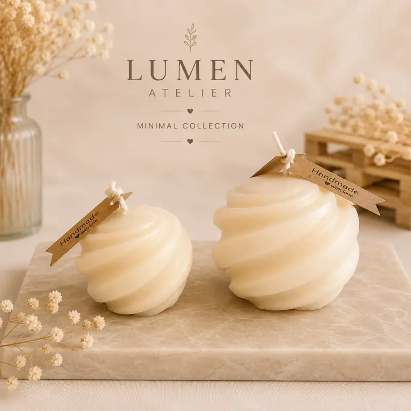 Harmony Spiral Candles, 100% Soy Wax, Gardenia Scented Decoration Aroma Ornaments