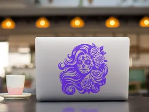 Elegant Sugar Skull Vinyl Decal - Available in Multiple Sizes & Colors!