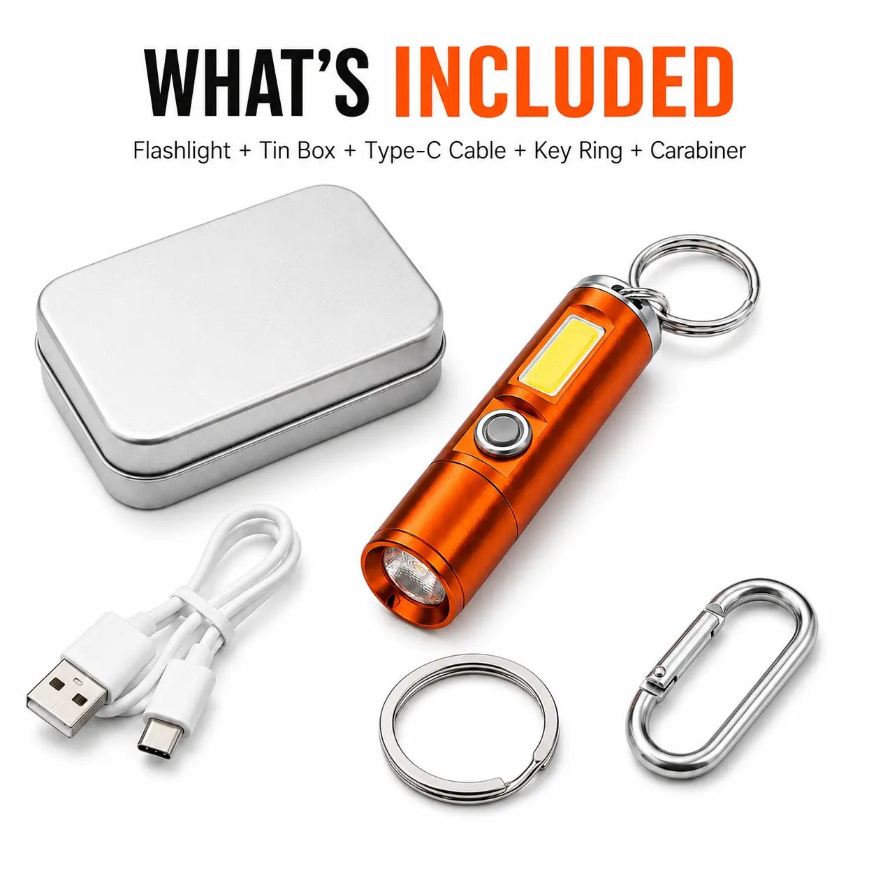 Dual Light Mini Flashlight, White Light & 395nm UV Zoomable EDC Pocket Torch, Premium Aluminum Alloy Handheld Light in Metal Gift Box, Pet Urine Stain Detector, Home Inspection, Camping Travel Emergency Outdoor Gear