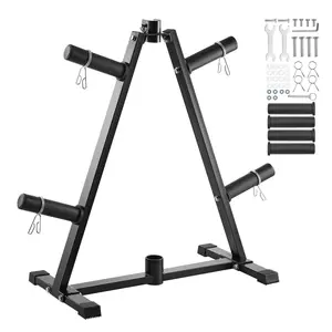 VEVOR Weight Plate Rack, A Frame Weight Plate Tree for 2-Inch Weight Plates, Standard Weight Plate Tree, 300 lbs Load Capacity Weight Storage Holder, Home Gym Barbell Rack Storage Stand, Black
