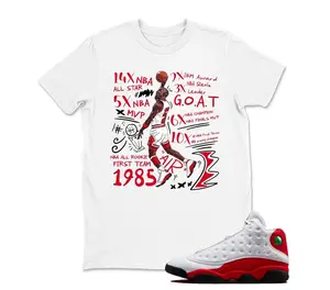 AJ13s Chicago Red Matching Shirt, MJ GOAT Dunk Graphic Tee, Rap HipHop Unisex T-Shirt, Gift For Women and Men, Best Gift